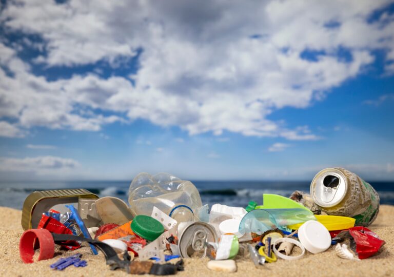 A,Beautiful,Beach,Covered,With,Rubbish,And,Trash