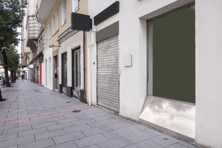 Facades,Of,Commercial,Premises,At,Street,Level