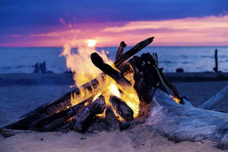 Blazing,Bonfire,On,The,Beach