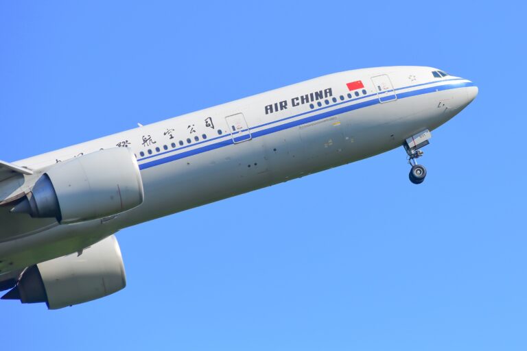 Air,China,Boeing,777-300er,Over,Airport,On,June,24,2017,In