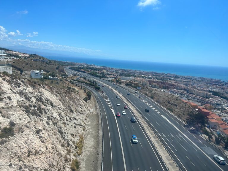 Busy,A7,Motorway,From,The,Cable,Car,Above.,Benalmadena,,Spain.