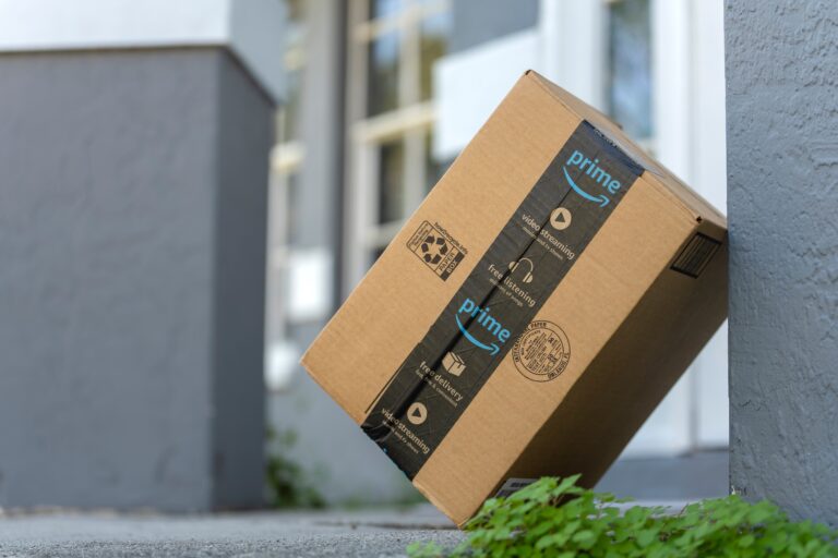 Amazon,Prime,Package,Box,With,Purchased,Online,Products,Delivered,In