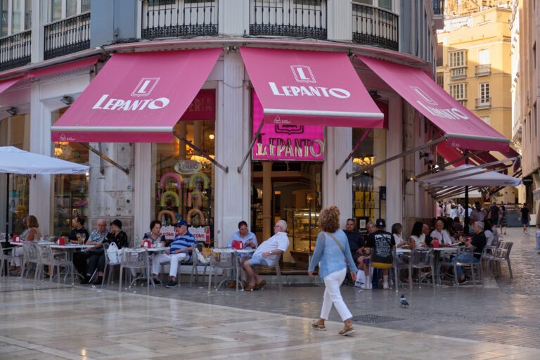 Málaga,,Spain;,October,3,,2023:,Lepanto,Cafe,At,Larios,Street.