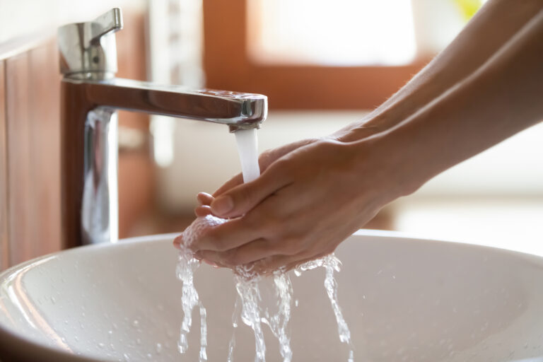 Crop,Close,Up,Of,Woman,Wash,Clean,Hands,Under,Tap