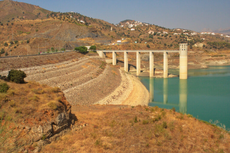 Water,Reservoir,La,Vinuela,Near,Malaga,In,Andalusia,spain,,Europe