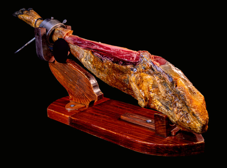 Pata,Negra,Serrano,Ham,Blocked,On,A,Ham,Wooden,Stand
