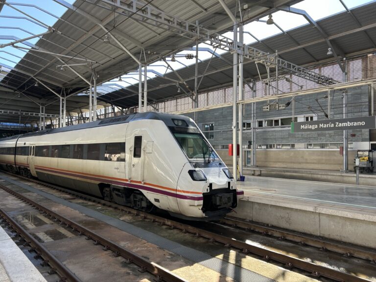 Regional,Renfe,Cercanía,Train,In,Maria,Zambrano,Station.,Malaga,,Spain.