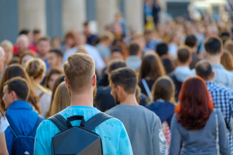 Crowd,Of,People,On,The,Street.,No,Recognizable,Faces