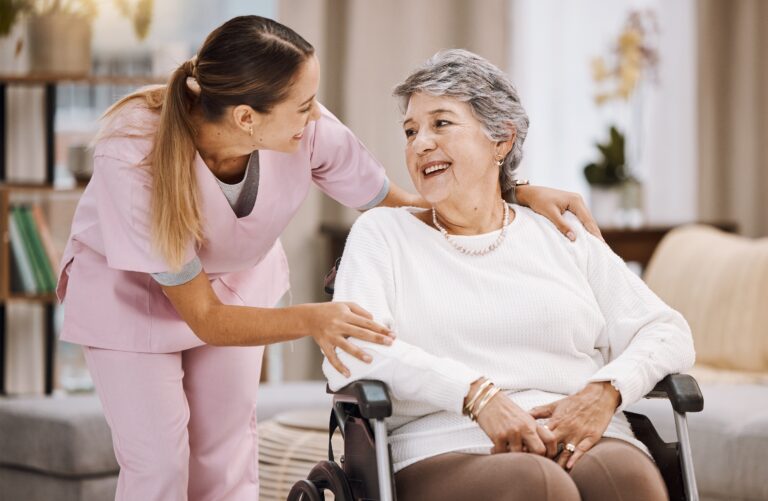 Healthcare,,Support,And,Caregiver,With,Senior,Woman,For,Medical,Help,