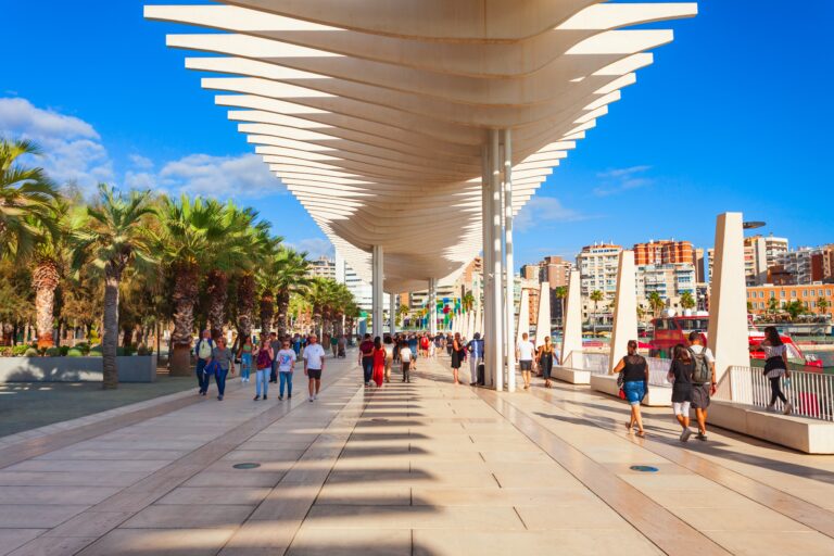 Malaga,,Spain,-,October,23,,2021:,Paseo,Del,Muelle,Uno