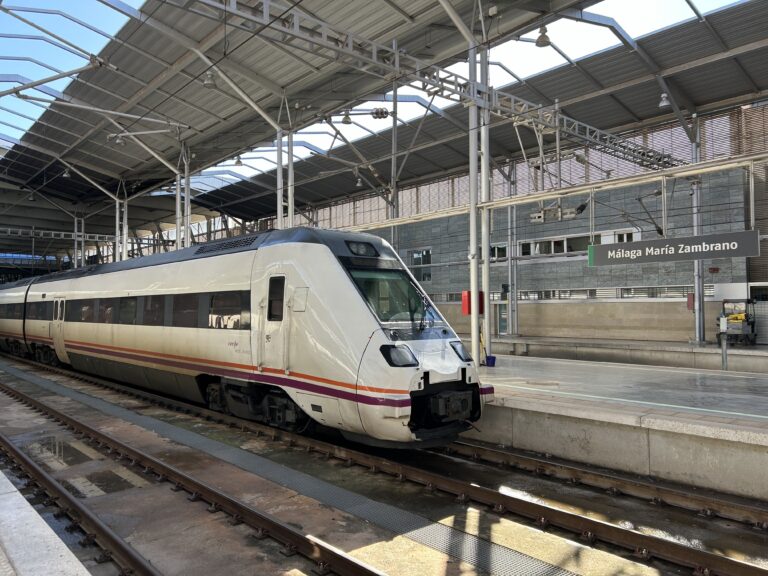 Regional,Renfe,Cercanía,Train,In,Maria,Zambrano,Station.,Malaga,,Spain.
