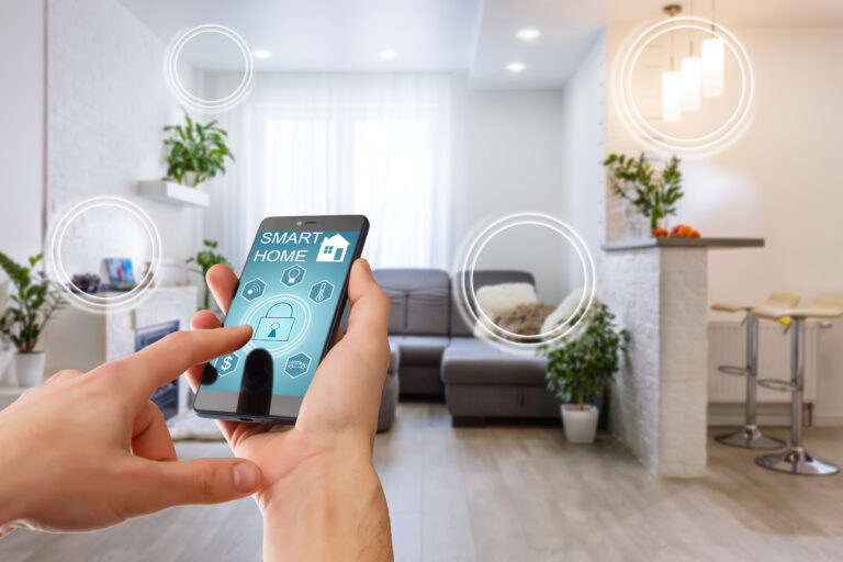 Smart,Home,Technology,Interface,On,Smartphone,App,Screen,With,Augmented