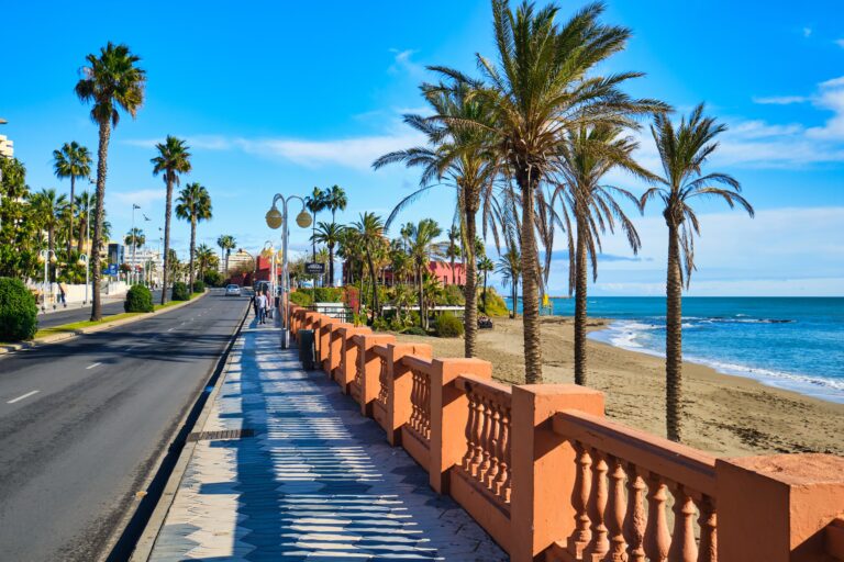 Benalmadena,,Spain,-,Dec,17,,2019:,Sandy,Beach,,Mediterranean,Sea,