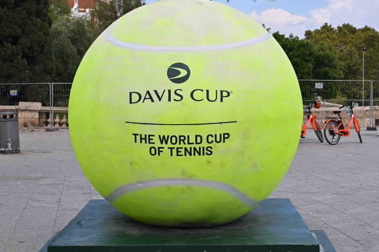 Valencia,-,Spain,,14-august-2024.,Large,Replica,Tennis,Ball,Advertising,The