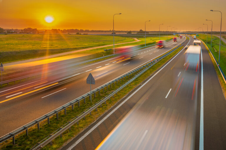 Evening,Truck,Traffic,On,The,Highway