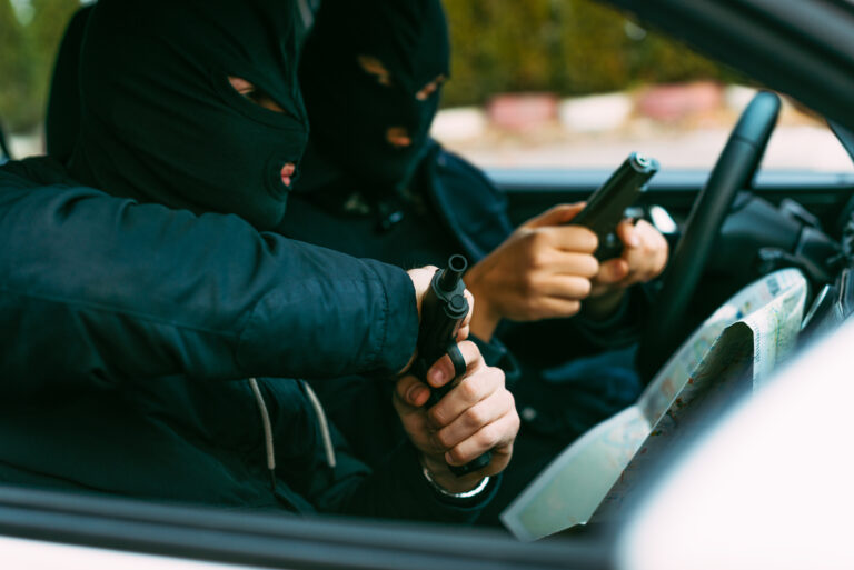 Bank,Robbers,Putting,Their,Mask,On,Prepared,To,Do,Their