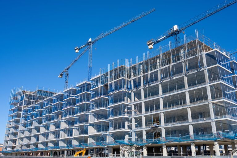 Construction,Site,For,Apartment,Buildings,Seen,In,Barcelona,,Spain