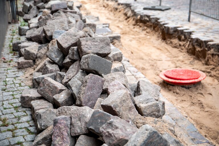 Pedestrian,Sidewalk,Repair.,Paving,Works,And,Utilities.