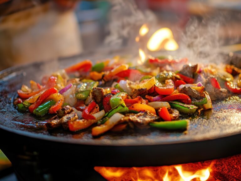 A,Close-up,Shot,Of,Fajitas,Being,Cooked,On,A,Hot