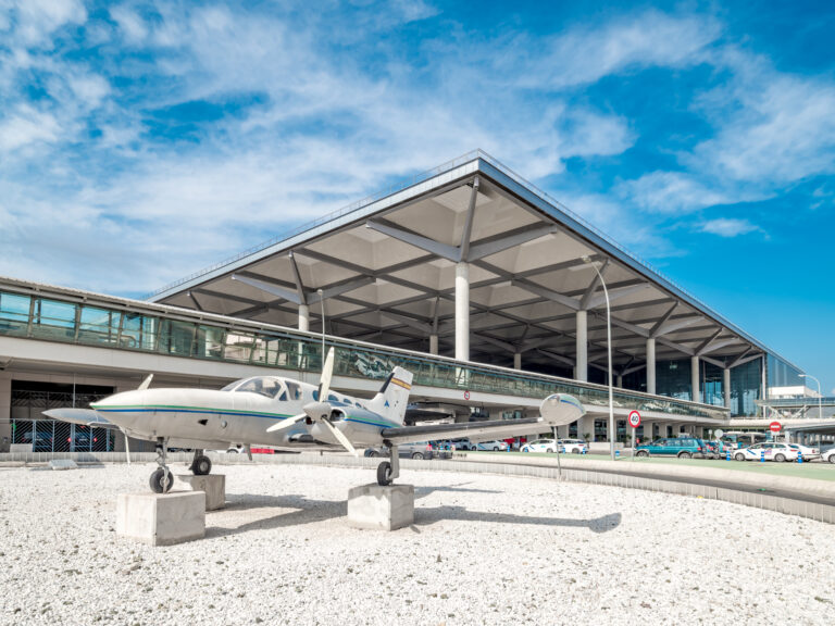 Malaga,,Spain.,Circa,November,2018.,Airplane,Outside,The,Airport