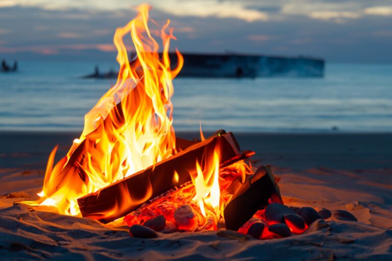Bonfire,On,The,Beach,At,Night.,Concept,Of,San,Juan
