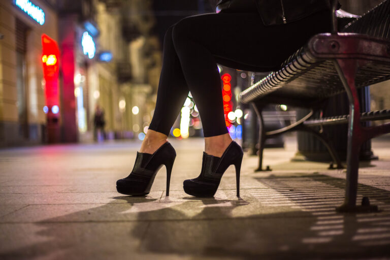 The,Prostitute,Is,Waiting,For,The,Client,At,Night,On