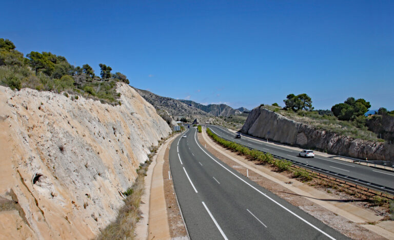 An,Autoroute,In,Spain,Near,The,Village,Of,Maro,On