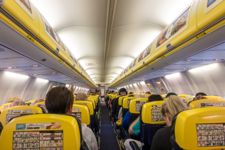 London,,United,Kingdom,-,June,11,,2019:,Inside,Ryanair,Airplane