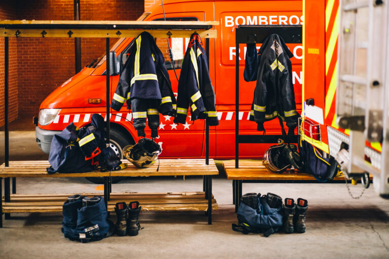 Work,Tool,And,Clothing,For,Firefighters,From,Madrid,Spain,At