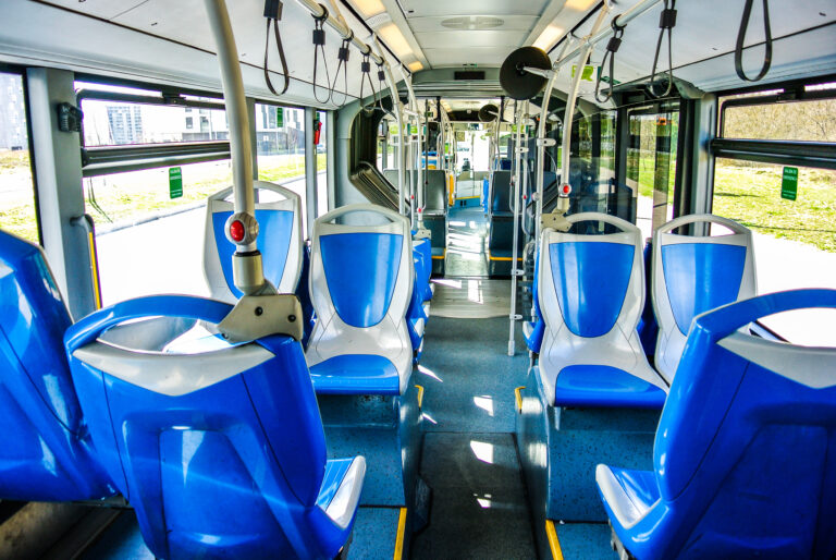 Seats,Of,An,Articulated,Bus,In,Spain