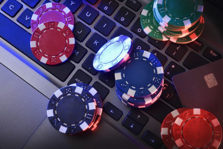 Online,Game,Betting,Concept,With,Chips,On,Laptop,Keyboard,And