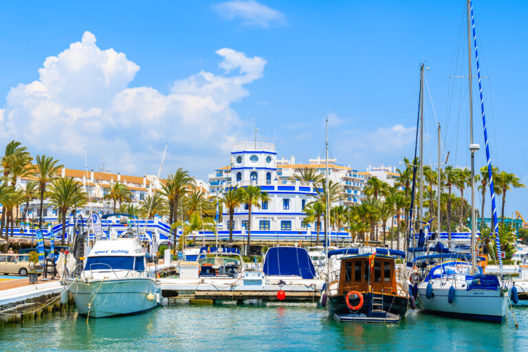 Estepona,Port,,Spain,-,May,9,,2018:,Beautiful,Lighthouse,Building