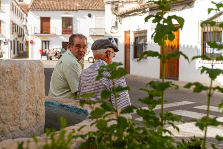09-07-2010,Ronda,,Spain:,Two,Elderly,Spanish,Men,Are,Sitting,On