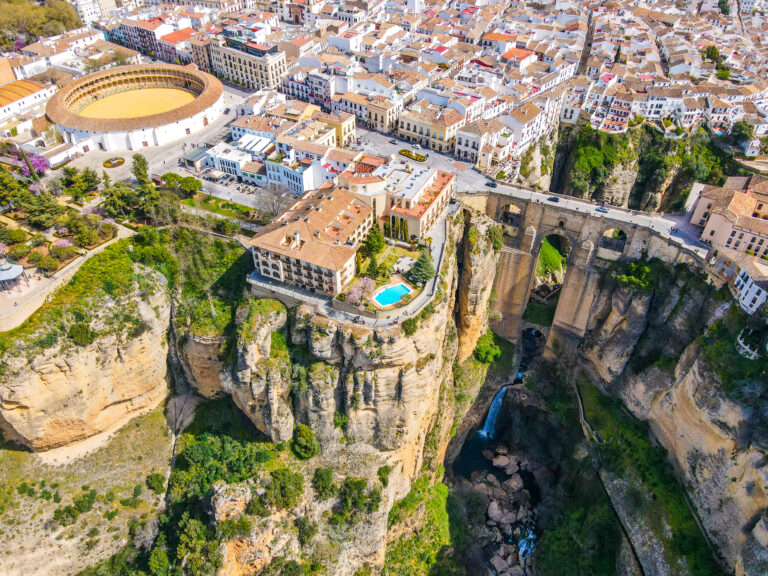 The,Town,Of,Ronda.,Drone,View.