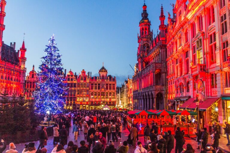Brussels,,Belgium,-,December,17,,2018:,Evening,View,Of,The