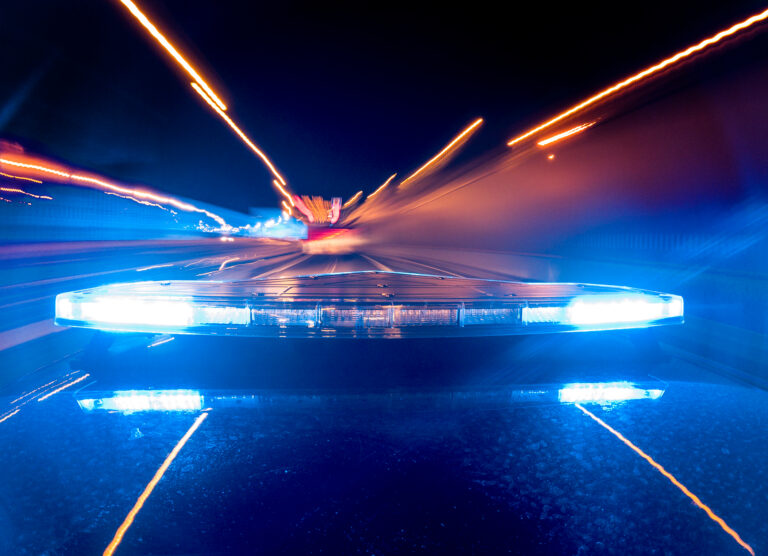 Police,Emergency,Lights.,Madrid,Spain.