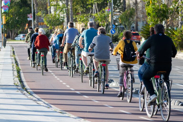 Malaga-spain,-,03-06-2023,:,Bike,Lane,Next,To,A,Road