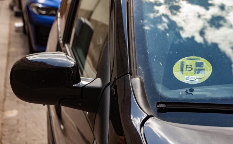 06.19.2024,,Madrid,,Spain:,Low,Emission,Zone,B,Sticker,On,Car,