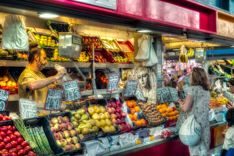 Malaga,,Spain,-,May,12,,2018.,Various,Fruits,On,The