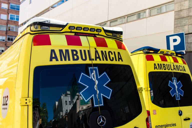 Barcelona,,Spain,-,August,28,,2023,Ambulance,Driving,In,The