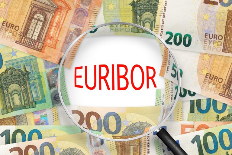 Euro,Notes,With,Word,Euribor,View,Through,Magnifying,Glass.