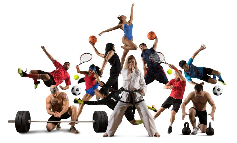 Huge,Multi,Sports,Collage,Taekwondo,,Tennis,,Soccer,,Basketball,,Football,,Bodybuilding,