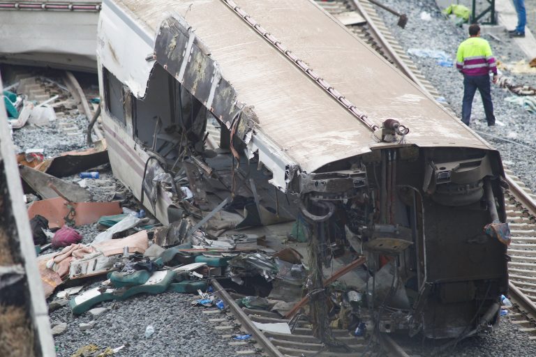 Santiago,De,Compostela,spain.alvia,Train,Accident,On,The,Angrois,Curve,,At