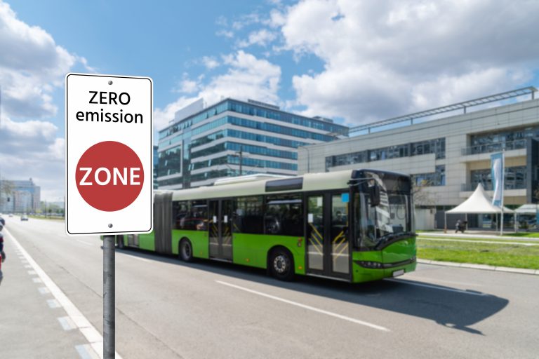 Road,Sign,Zero,Emission,Zone.,Clean,Mobility,Concept.
