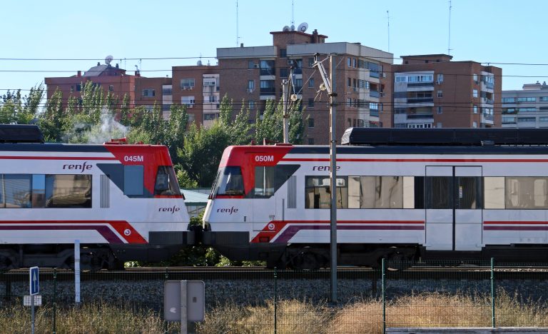 Madrid,,Spain.,10,16,2018.,Commuter,Train,Circulating,In,The